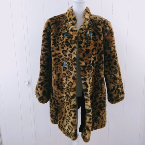Vintage leopard faux fur jacket - Picture 2 of 8